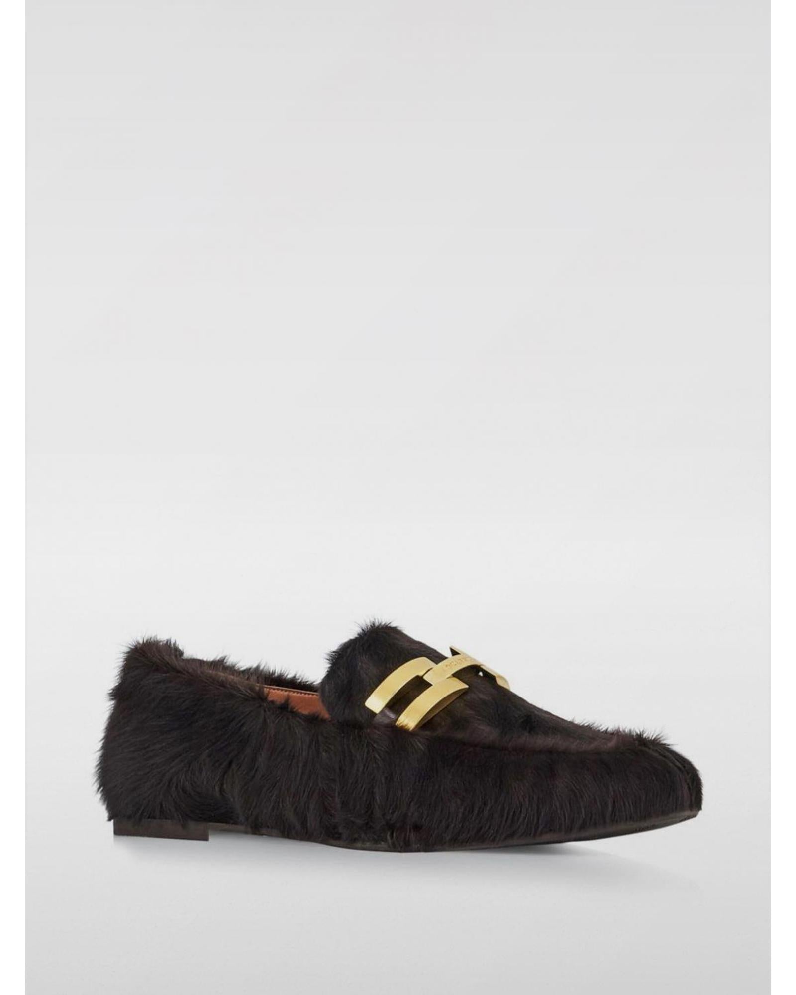 Aquazzura Pony Hair Love Loafer SlipOn Women Brown