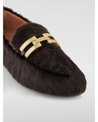 Aquazzura Pony Hair Love Loafer SlipOn Women Brown