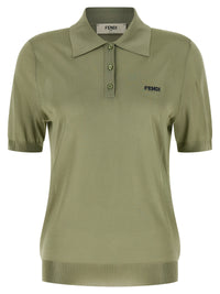 Fendi Women Shiny Viscose Polo Shirt