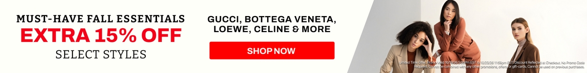 must have fall essentials banner 15 percent off select styles  3 women in brown suits 