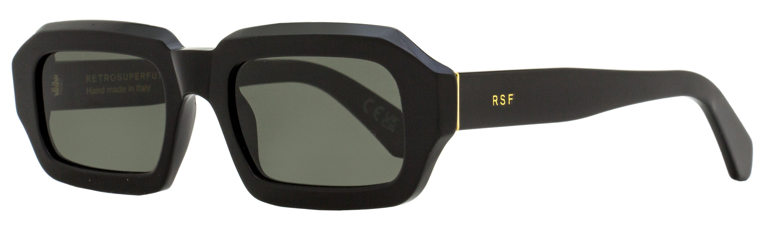 Retrosuperfuture Rectangular Sunglasses Fantasma 17I Black 54mm Black