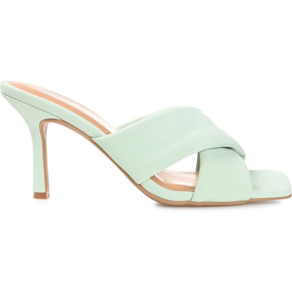 Oppal Womens Faux Suede Square Toe Heels