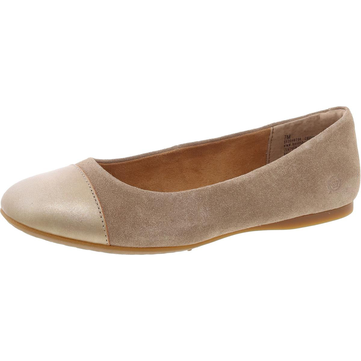 BATTI Womens Mixed Media Faux Suede Ballet Flats