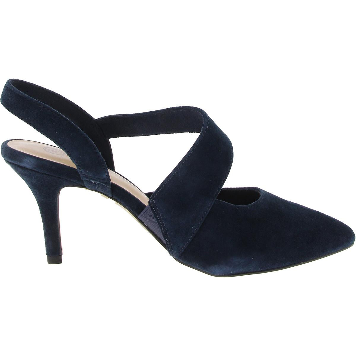 Arabella Womens Padded Insole Suede Slingback Heels