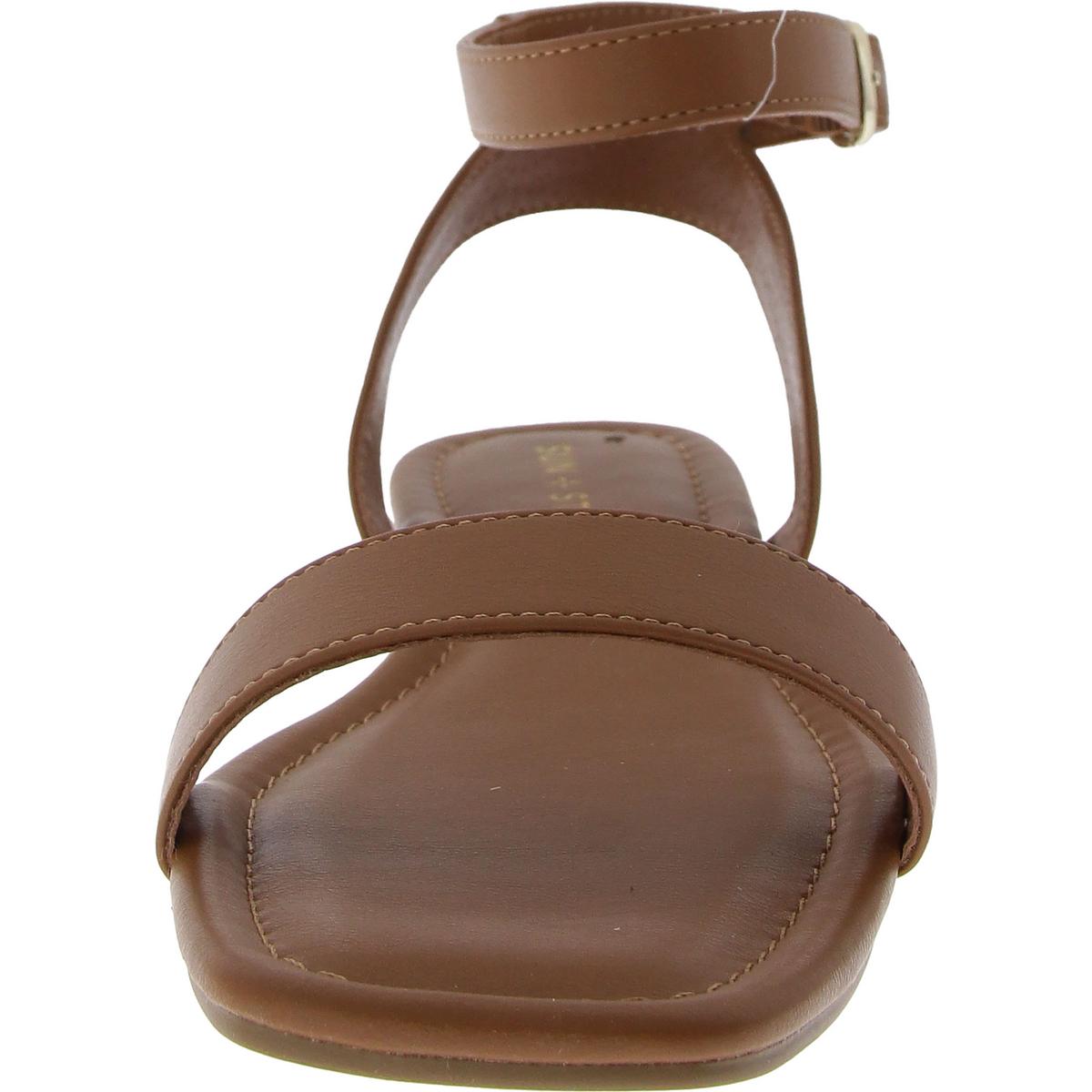 Womens Comfort Insole Faux Leather Slingback Sandals