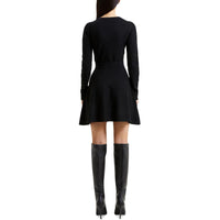 Womens Above Knee Surplice Sweaterdress