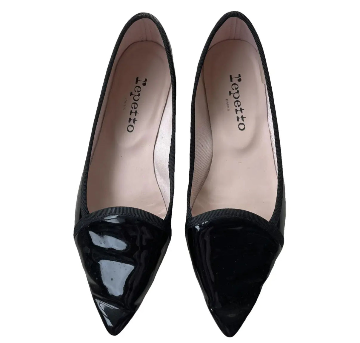 Repetto paris Patent Leather Pointed-Toe Ballet Flats