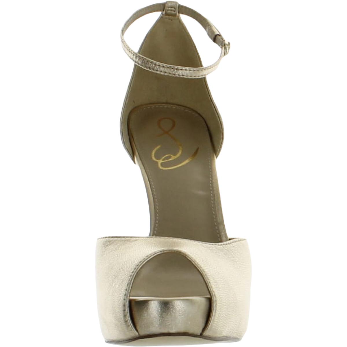 Florencia Womens Solid Ankle Strap Heels
