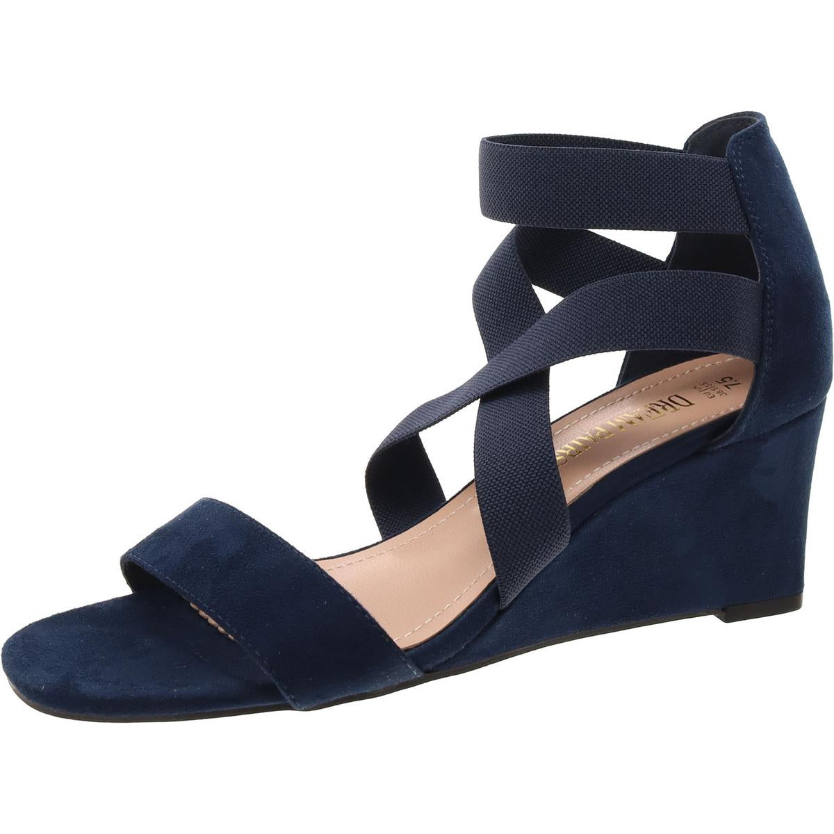 Womens Faux Suede Strappy Wedge Sandals