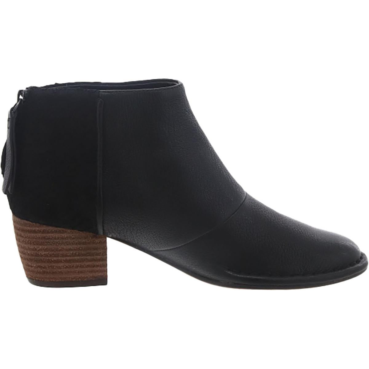 Spiced Ruby Womens Leather Textured Ankle Boots