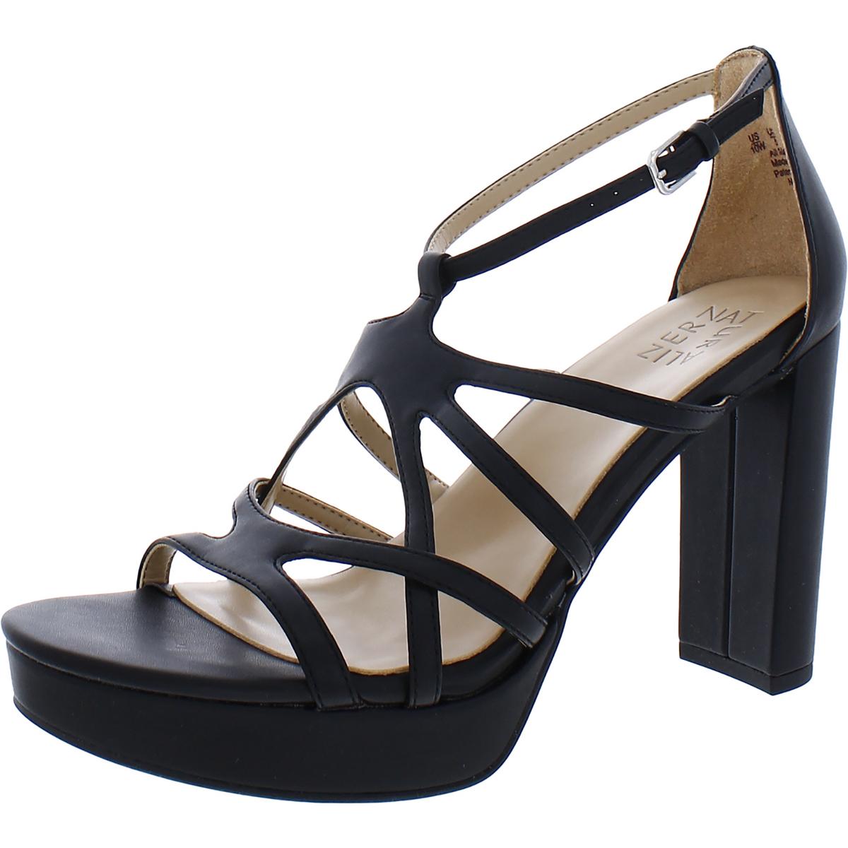 Neona Womens Faux Leather Heel Platform Sandals