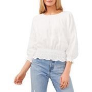 Womens Ruched Boatneck Pullover Top