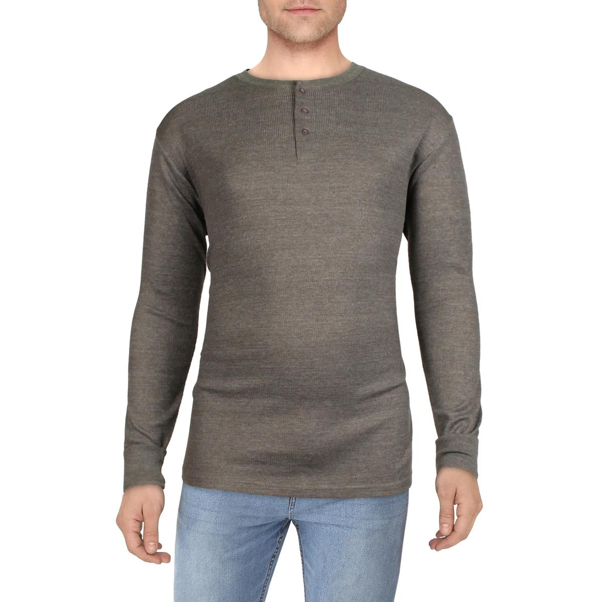 Mens Thermal Long Sleeves Henley Shirt