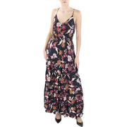 Annie Womens Floral Tiered Maxi Dress