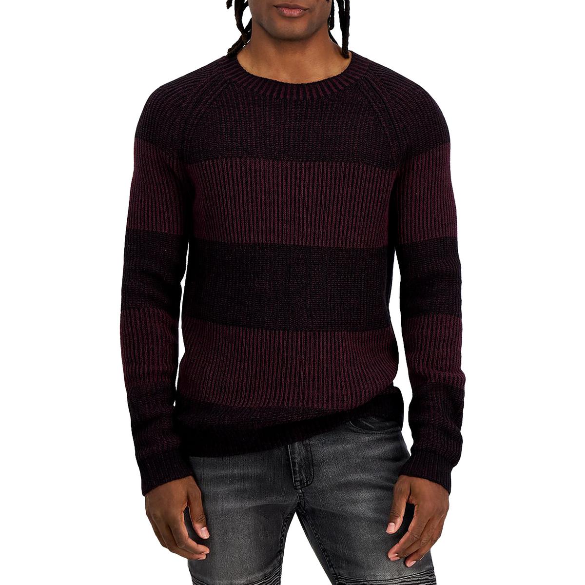 Mens Ribbed Pullover Crewneck Sweater