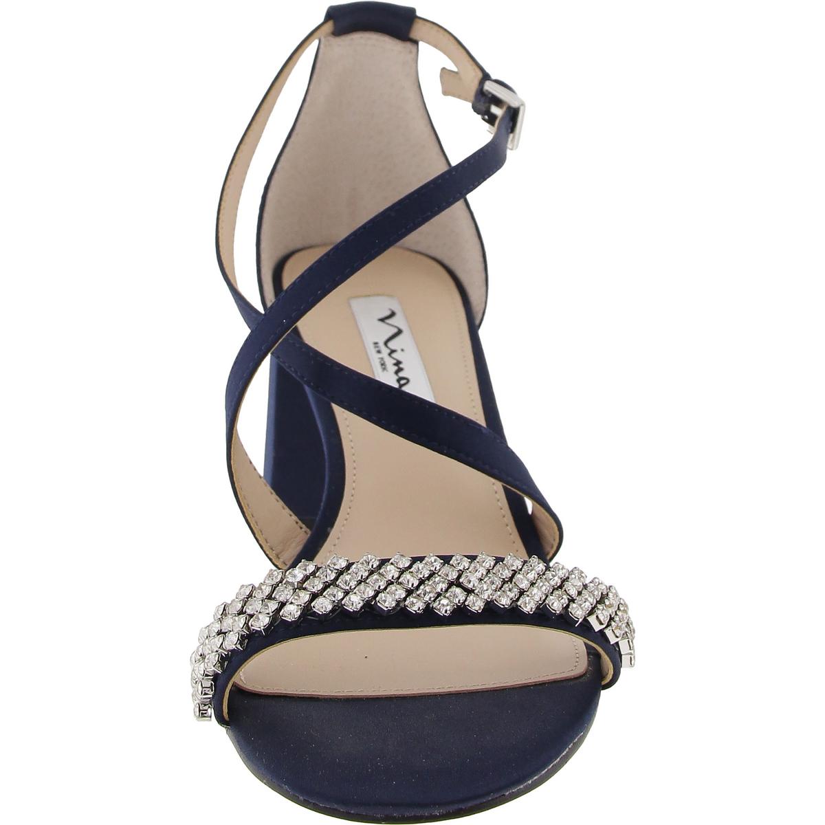Womens Embellished Block Heel