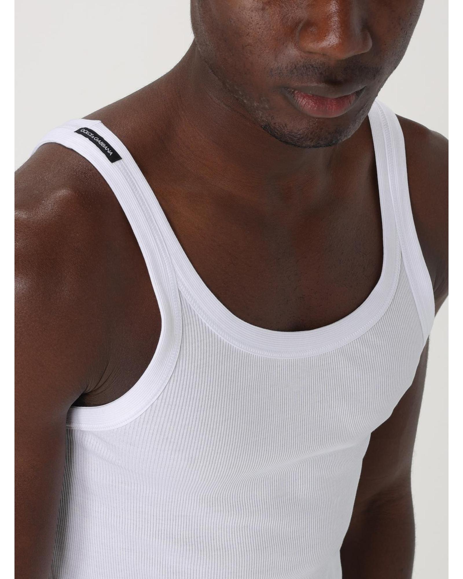 Tシャツ・カットソー DOLCE & GABBANA Ribbed cotton tank top Bianco Ribbed-knit cotton tank top in white - Dolce Gabbana | Mytheresa