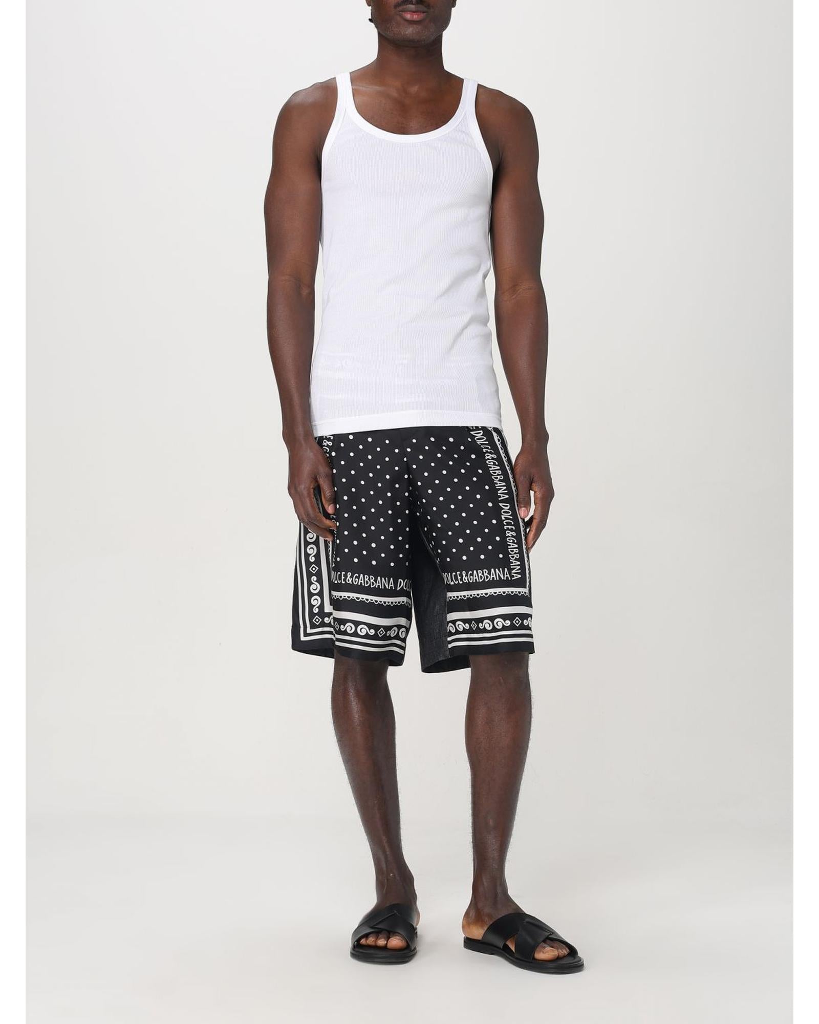 Tシャツ・カットソー DOLCE & GABBANA Ribbed tank top White G8PA8TFU7AV Dolce & Gabbana Ribbed Cotton Tank Top Men White T-Shirts