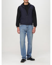 Dolce & Gabbana ZipUp High Neck Tailored Vest Men Blue Suits & Blazers