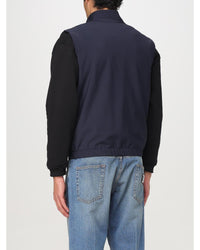 Dolce & Gabbana ZipUp High Neck Tailored Vest Men Blue Suits & Blazers