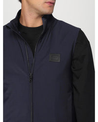 Dolce & Gabbana ZipUp High Neck Tailored Vest Men Blue Suits & Blazers