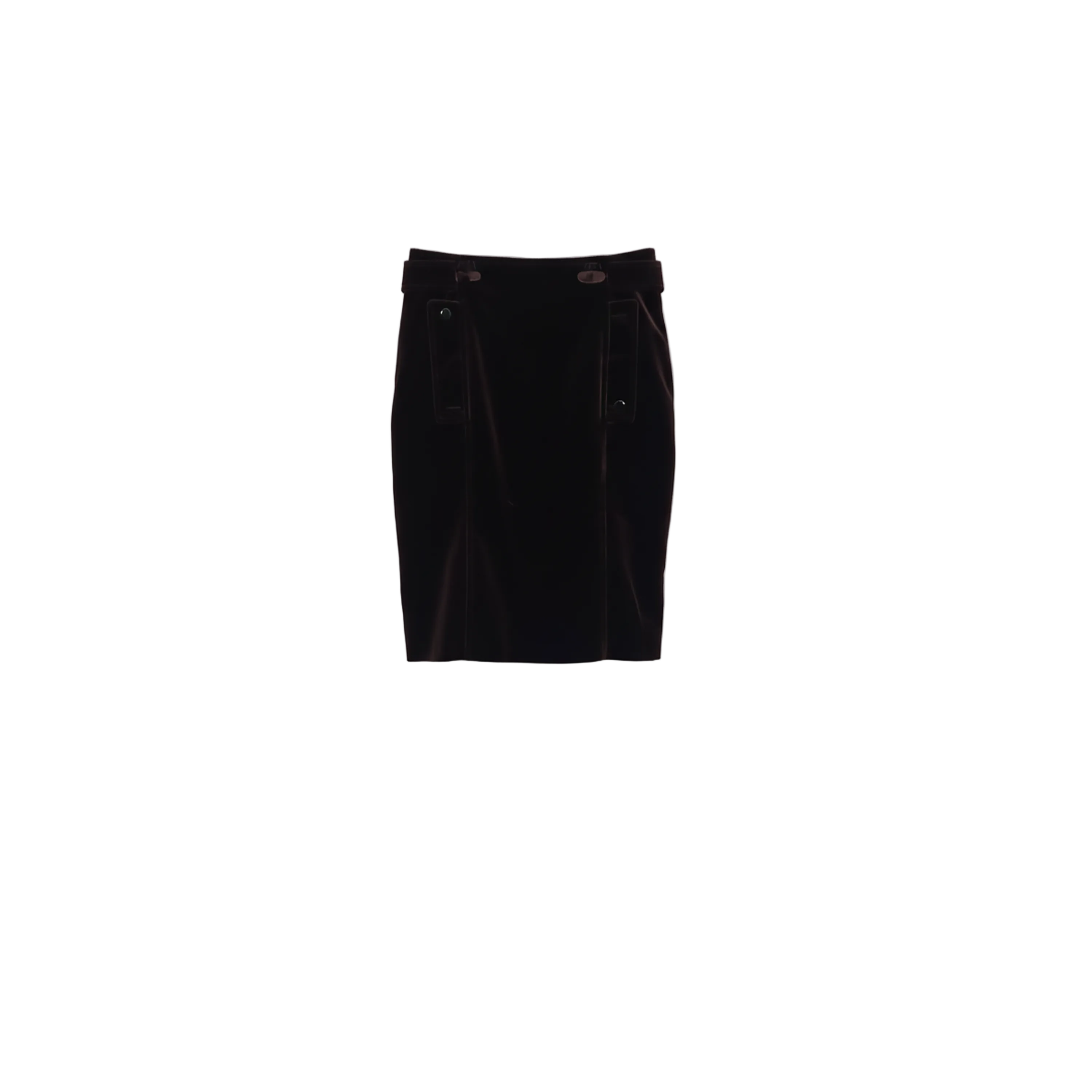 Tom Ford Suede Wrap Skirt with Buttoned Flap Pockets Brown