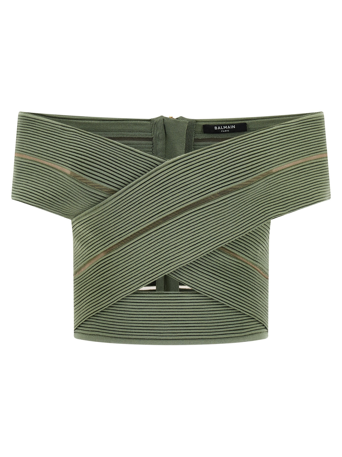 Balmain Women Off-The-Shoulder Crop Top