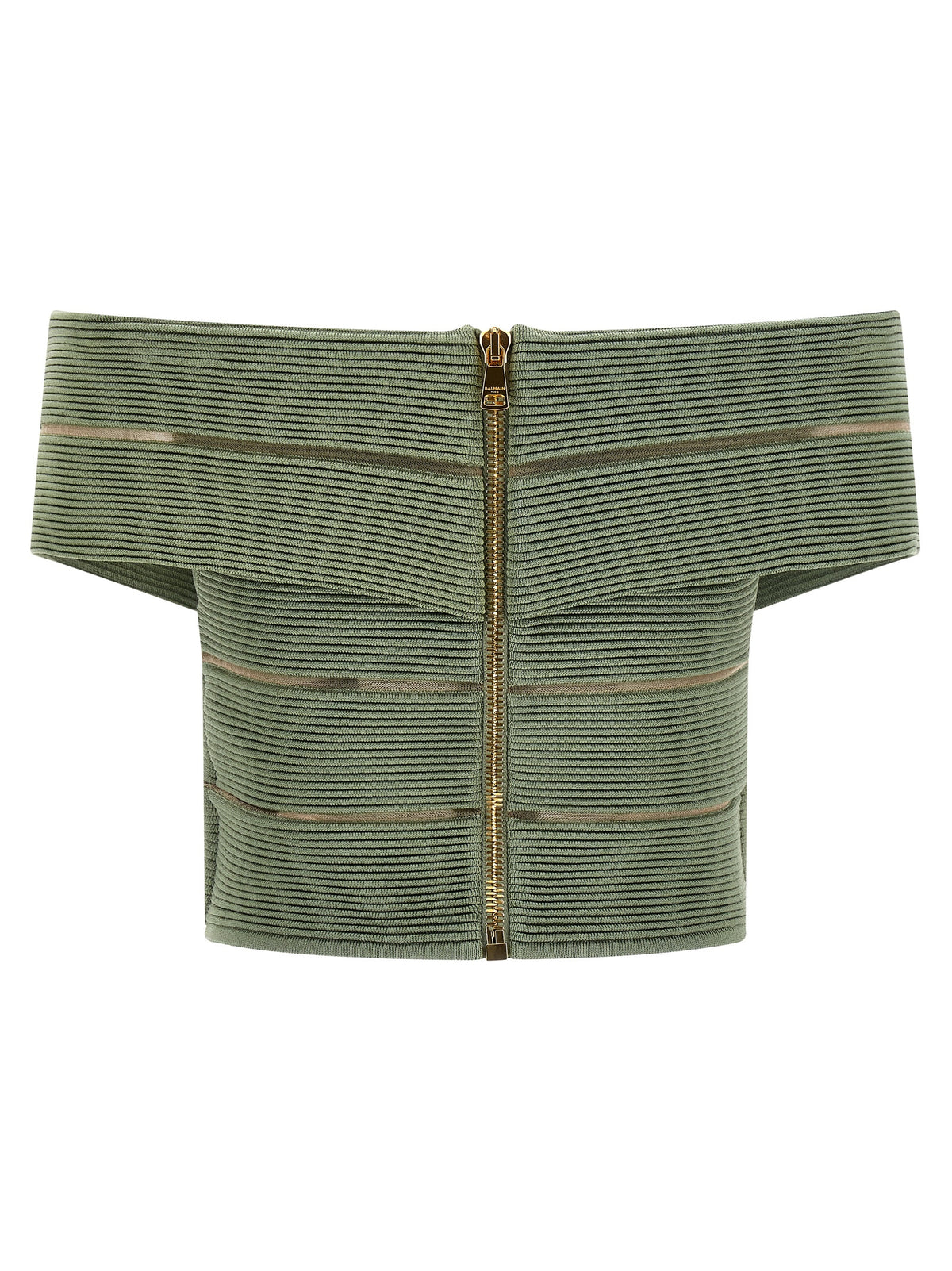 Balmain Women Off-The-Shoulder Crop Top