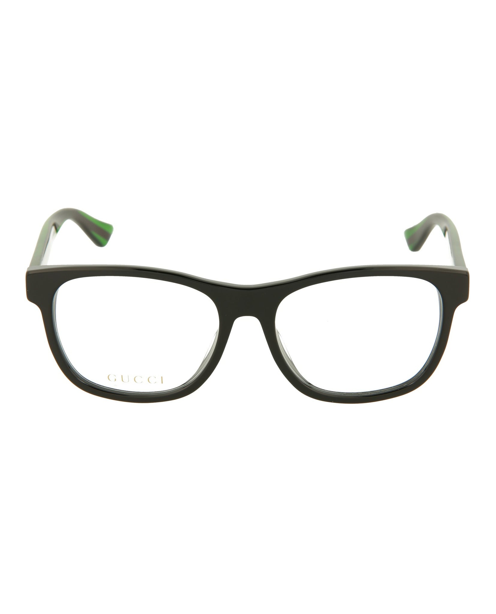 Gucci Gucci Mens Square/Rectangle Black Green Transparent Fashion Designer Eyewear