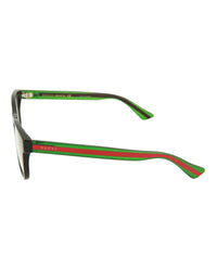 Gucci Gucci Mens Square/Rectangle Black Green Transparent Fashion Designer Eyewear