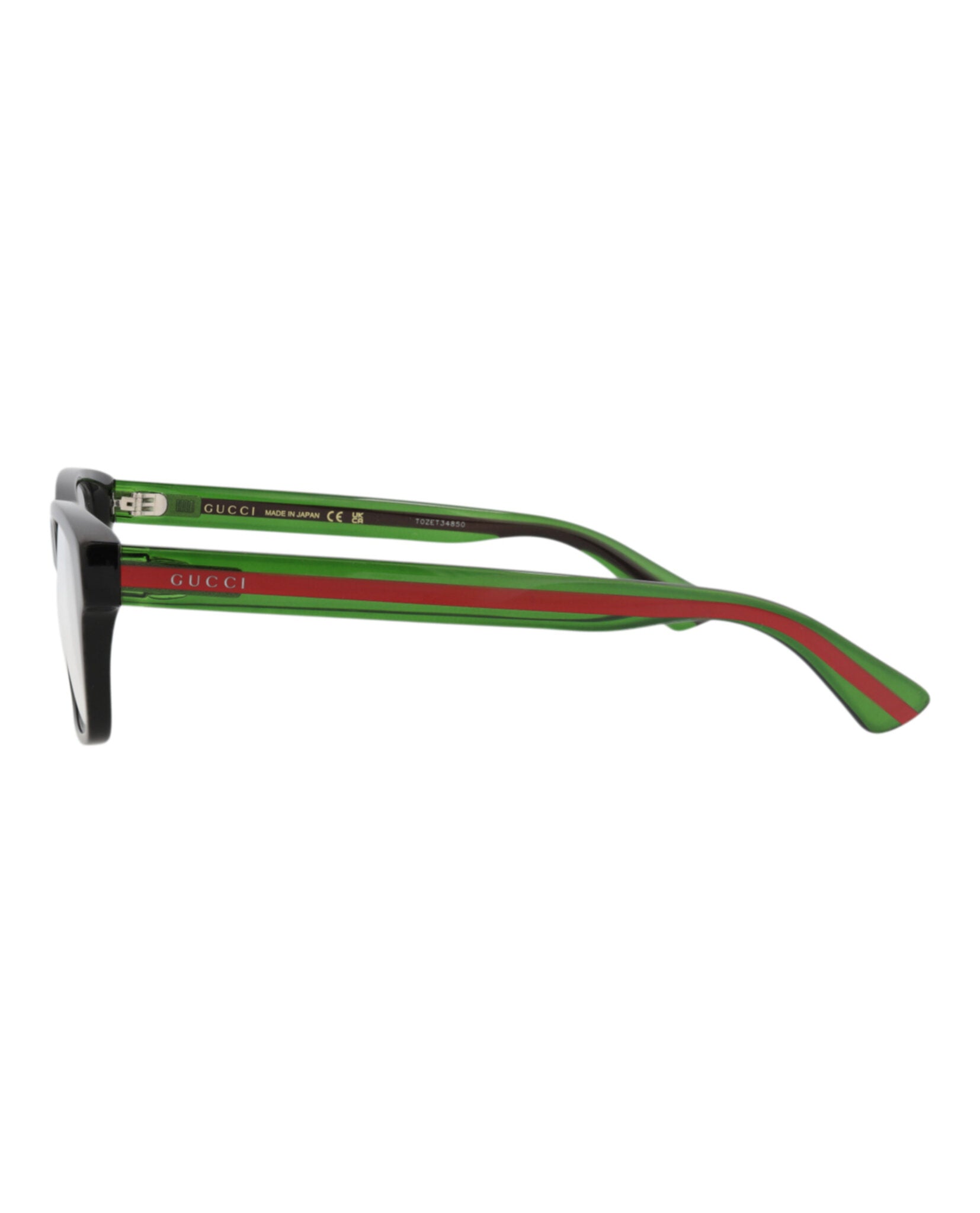 Gucci Gucci Mens Square/Rectangle Black Green Transparent Fashion Designer Eyewear
