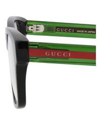 Gucci Gucci Mens Square/Rectangle Black Green Transparent Fashion Designer Eyewear