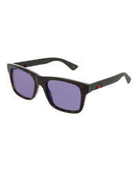 Gucci Mens Square/Rectangle Havana Brown Blue Fashion Designer Eyewear