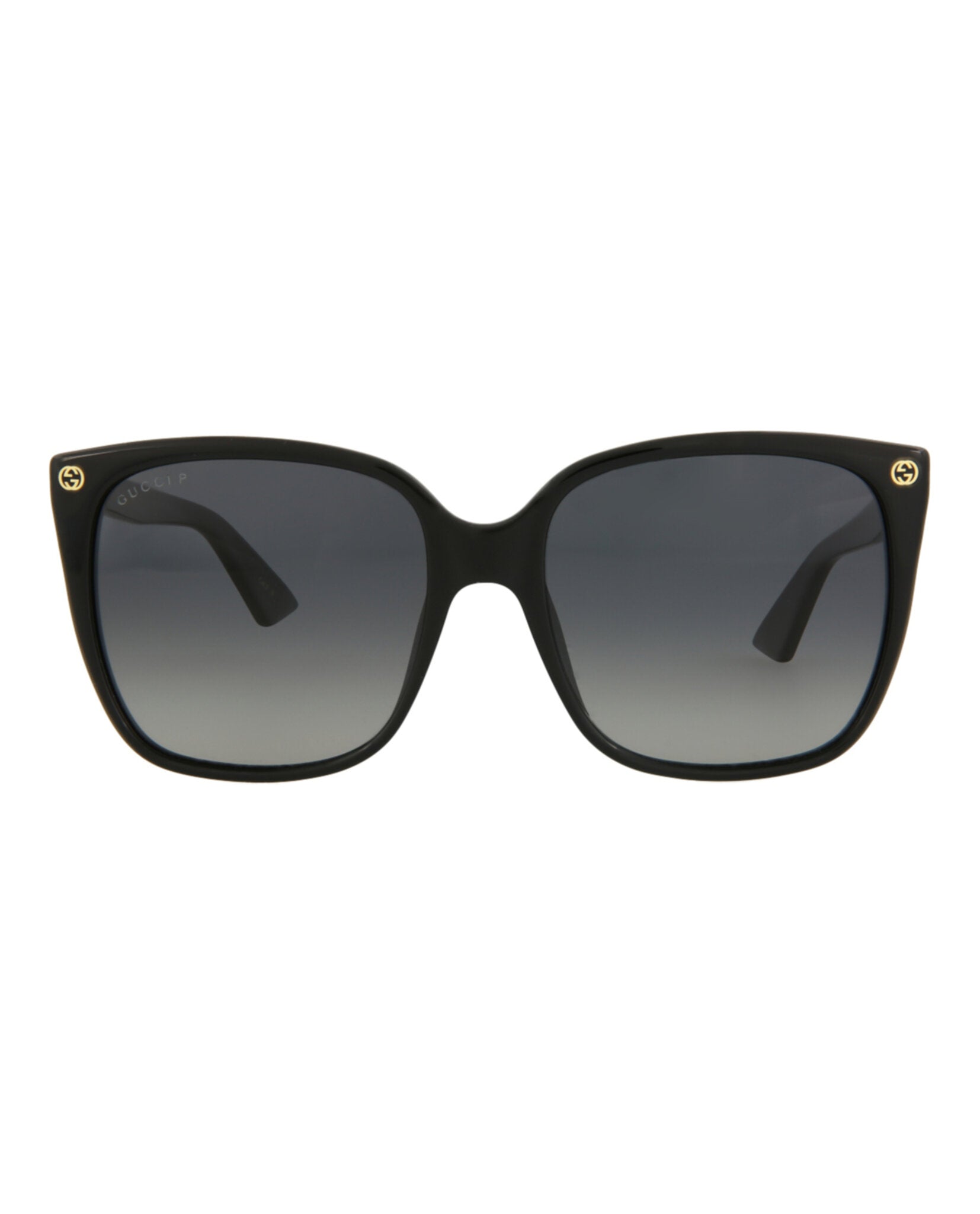 Gucci Womens Square/Rectangle Black Black Grey Fashion Designer Eyewear