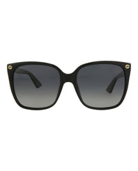 Gucci Womens Square/Rectangle Black Black Grey Fashion Designer Eyewear