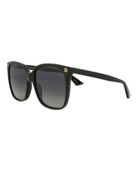 Gucci Womens Square/Rectangle Black Black Grey Fashion Designer Eyewear
