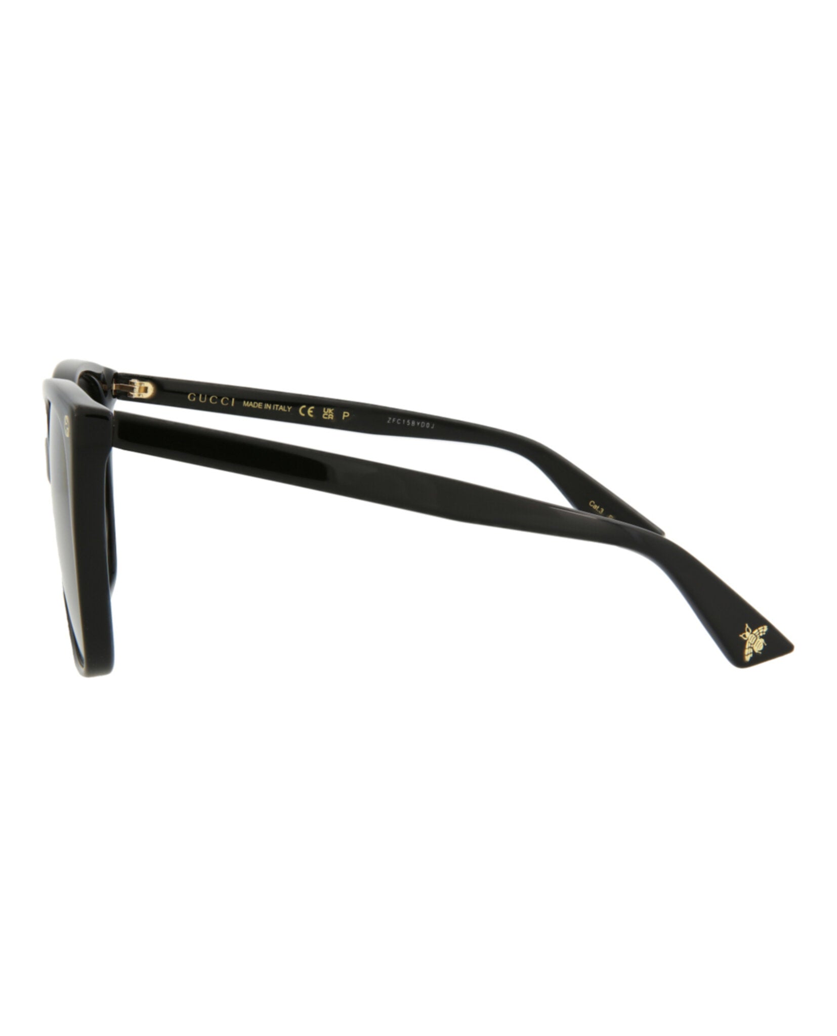 Gucci Womens Square/Rectangle Black Black Grey Fashion Designer Eyewear