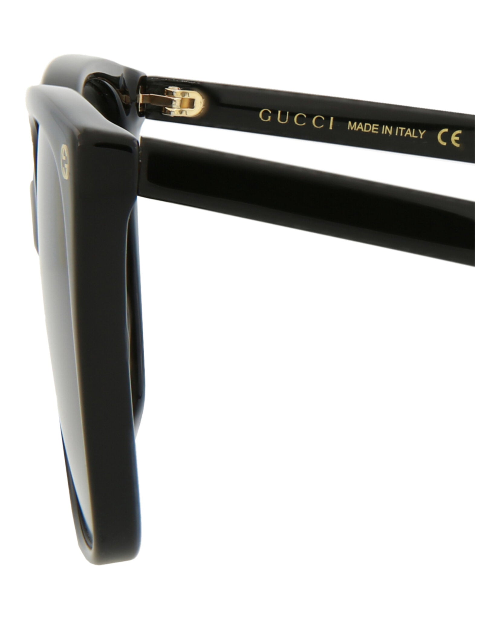Gucci Womens Square/Rectangle Black Black Grey Fashion Designer Eyewear