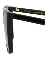 Gucci Womens Square/Rectangle Black Black Grey Fashion Designer Eyewear