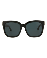 Gucci Womens Square/Rectangle Black Black Grey Fashion Designer Eyewear