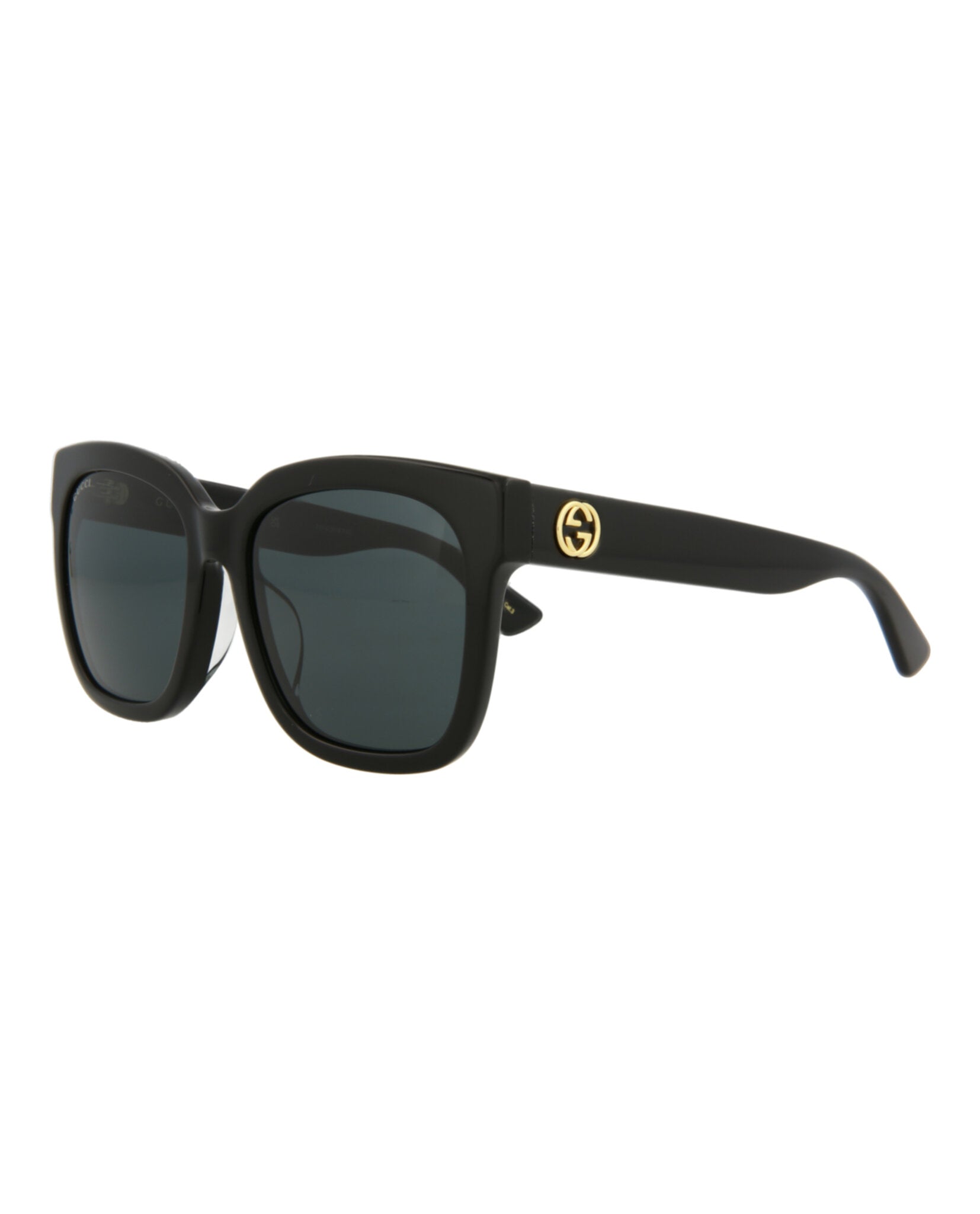 Gucci Womens Square/Rectangle Black Black Grey Fashion Designer Eyewear