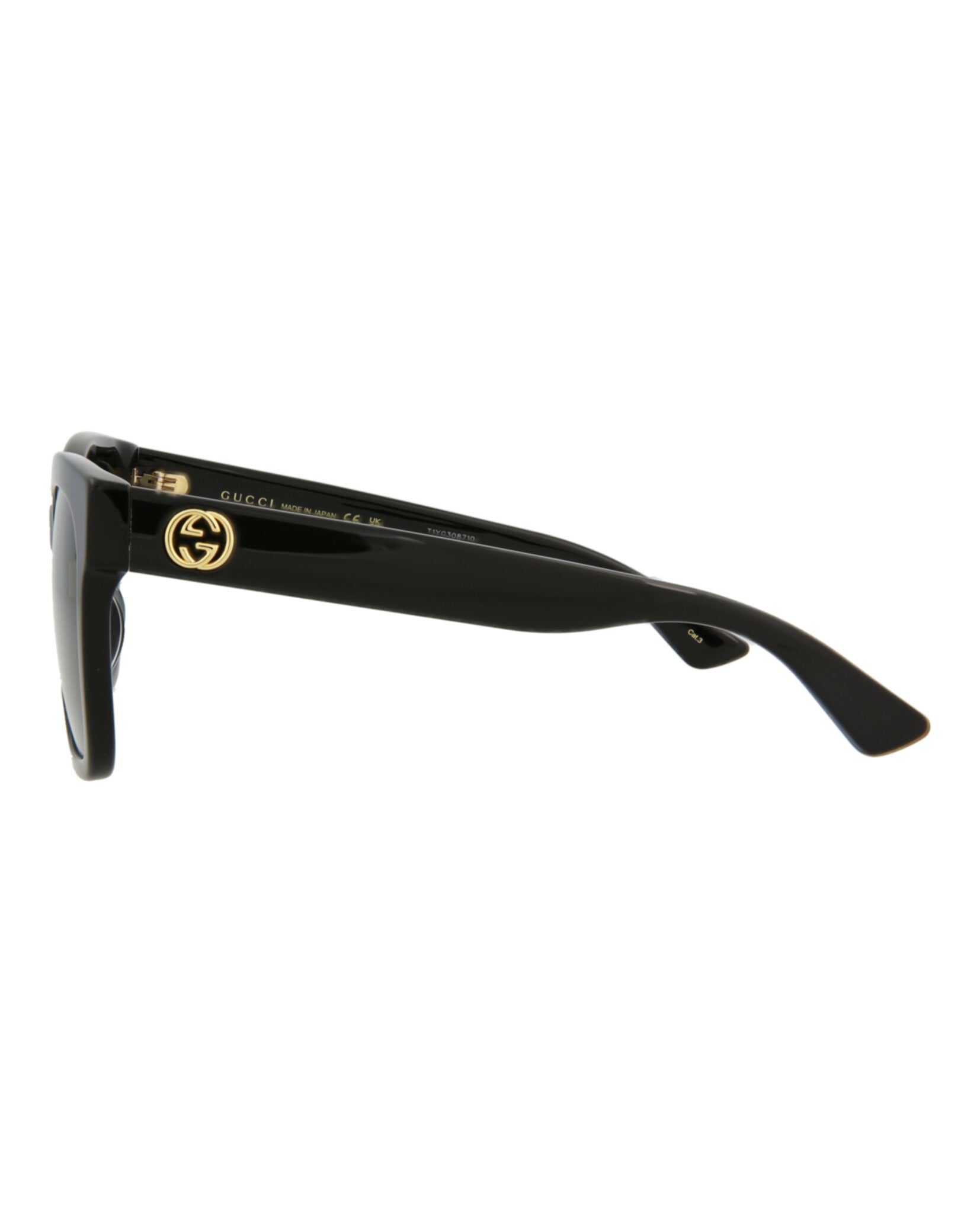 Gucci Womens Square/Rectangle Black Black Grey Fashion Designer Eyewear