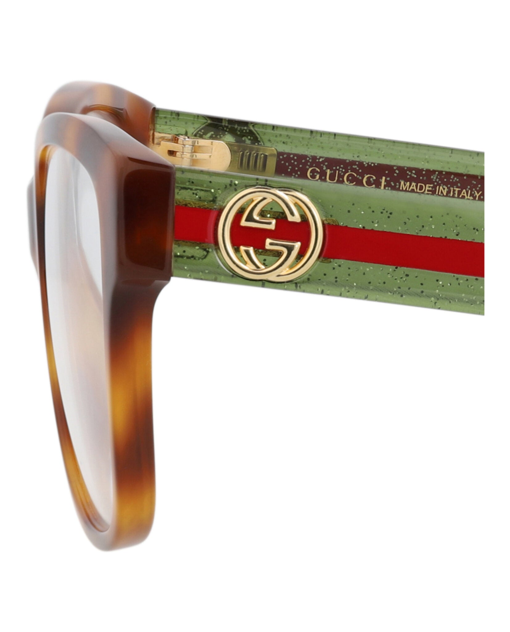 Gucci Gucci Womens Square/Rectangle Havana Green Transparent Fashion Designer Eyewear