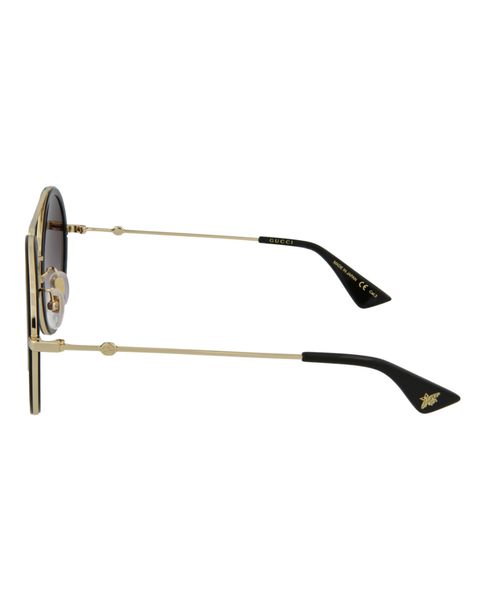 Gucci Gucci Womens Round/Oval Black Gold Grey Fashion Designer Eyewear
