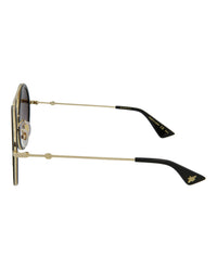 Gucci Gucci Womens Round/Oval Black Gold Grey Fashion Designer Eyewear