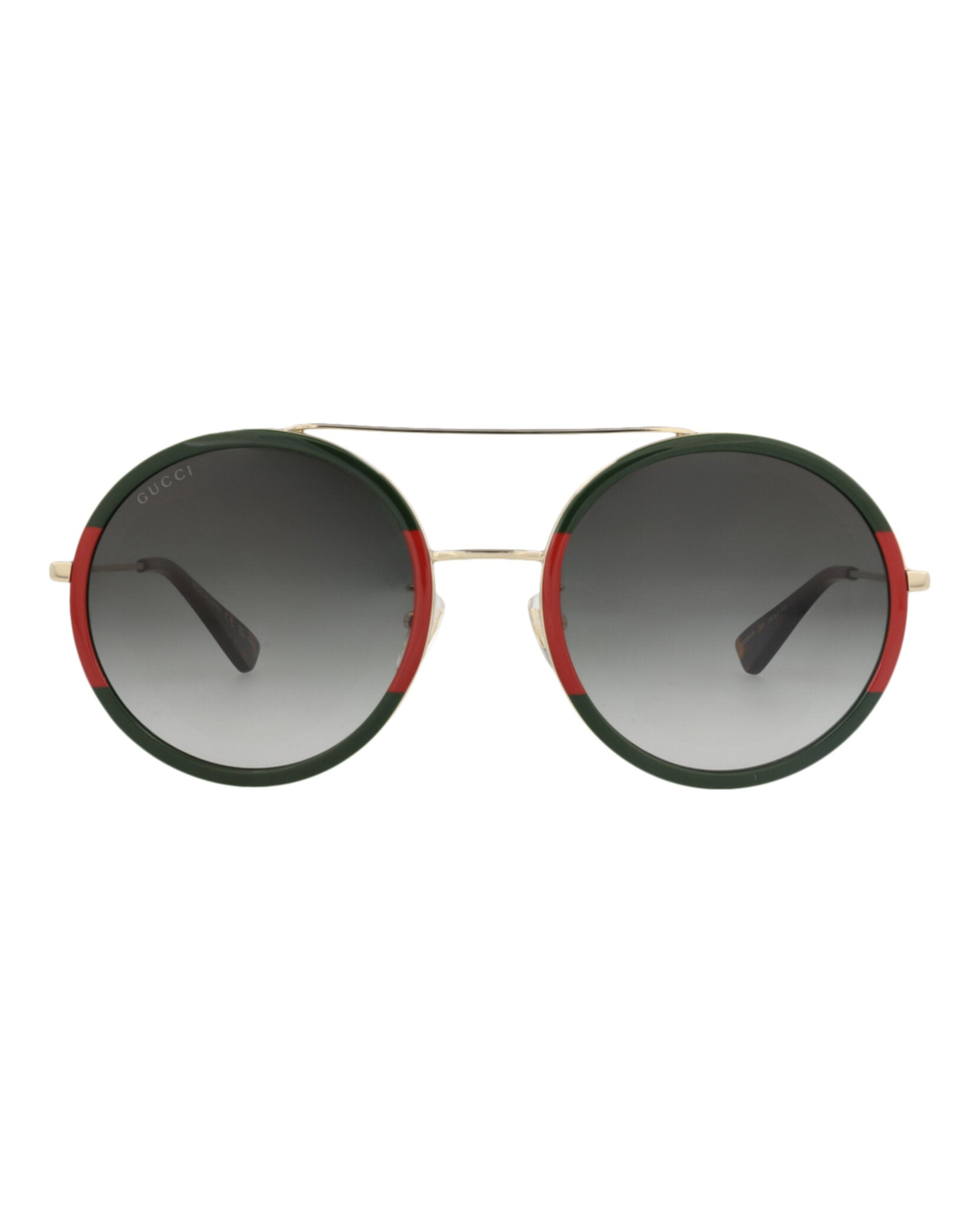 Gucci Gucci Womens Round/Oval Gold Gold Green Fashion Designer Eyewear