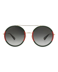 Gucci Gucci Womens Round/Oval Gold Gold Green Fashion Designer Eyewear