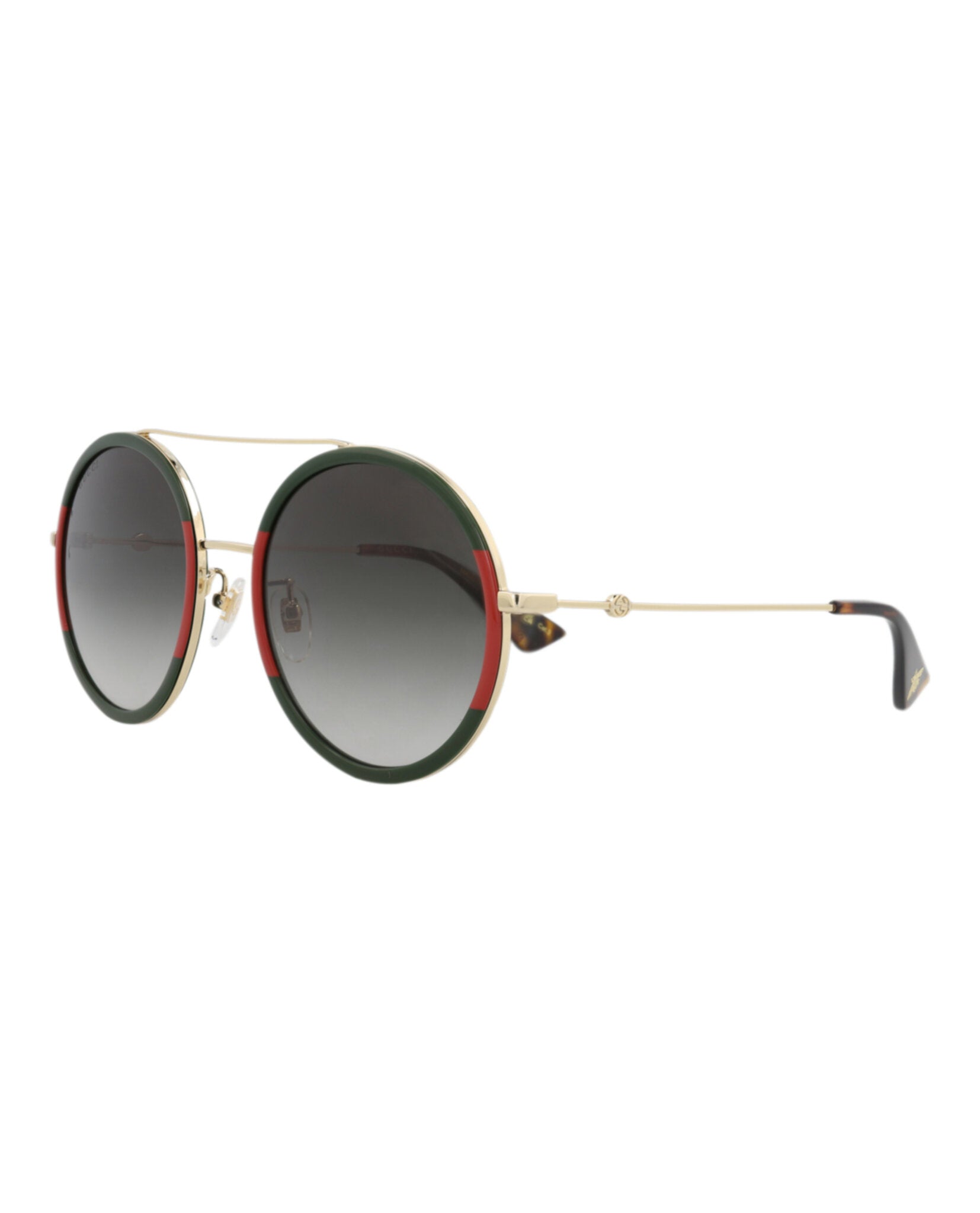 Gucci Gucci Womens Round/Oval Gold Gold Green Fashion Designer Eyewear