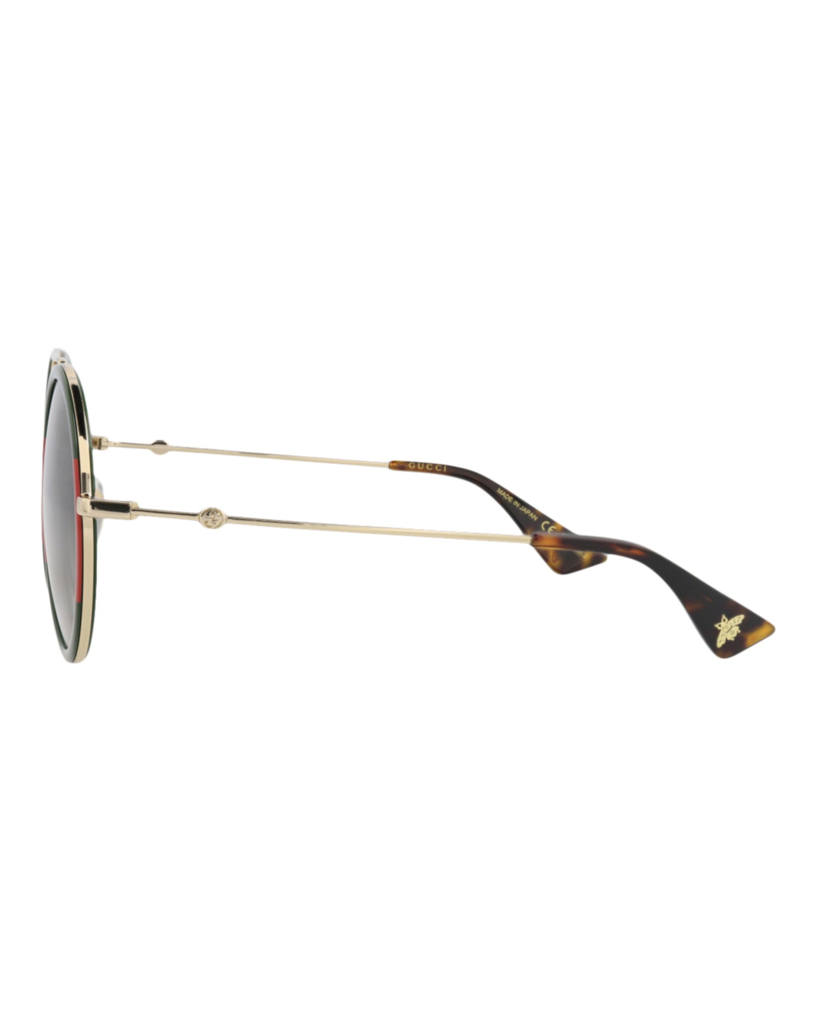 Gucci Gucci Womens Round/Oval Gold Gold Green Fashion Designer Eyewear