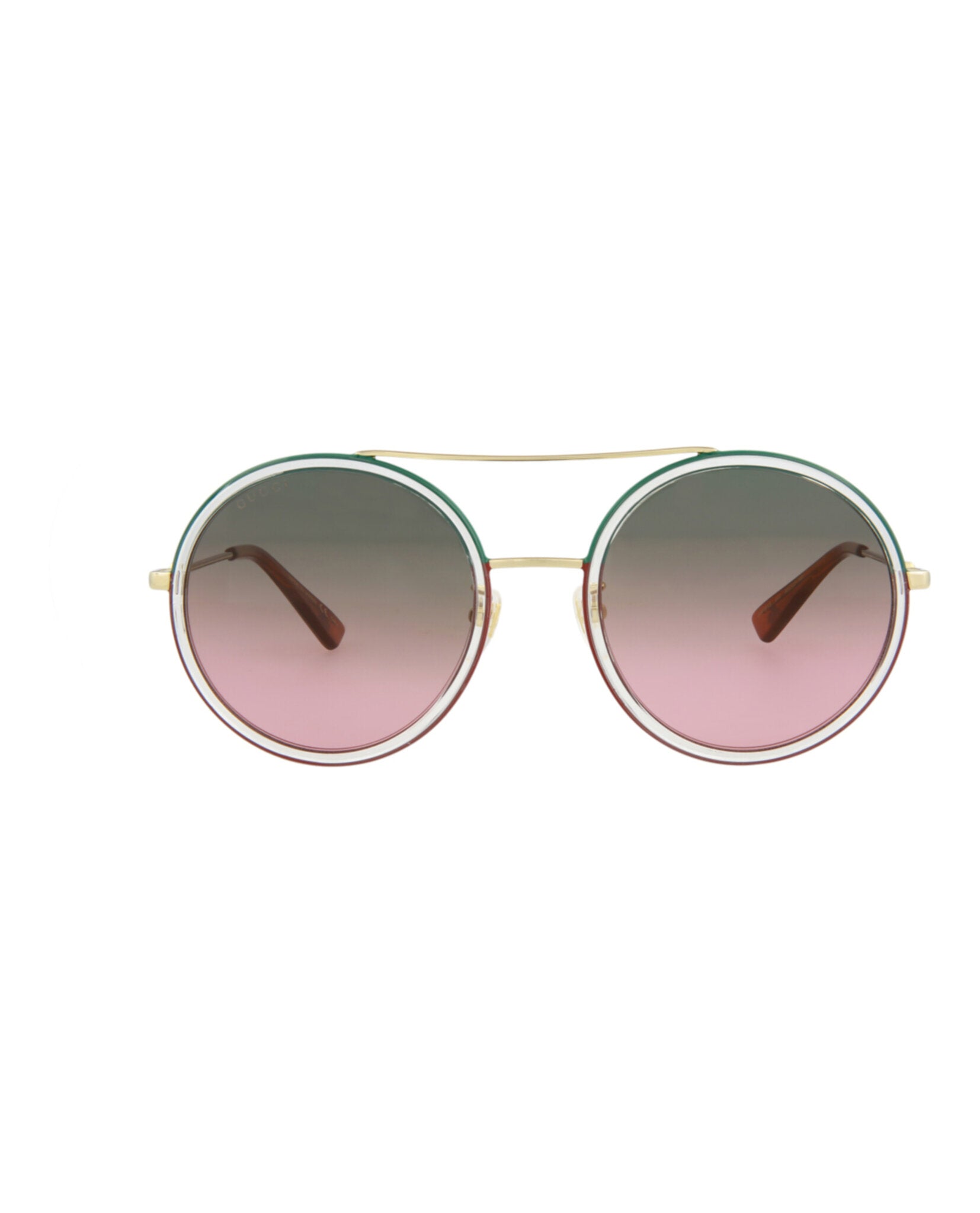 Gucci Womens Round/Oval Gold Gold Green Fashion Designer Eyewear